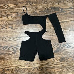 Black cut out romper